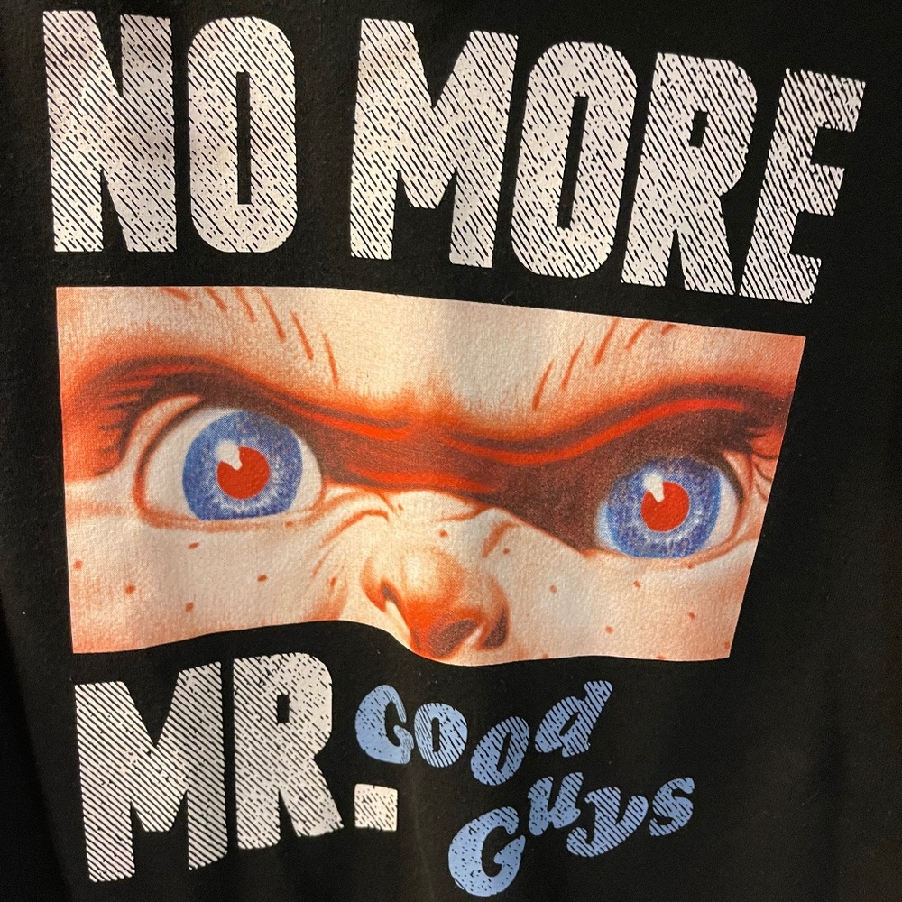Chucky "No More Mr. Good Guy" hoodie adult large horror pullover